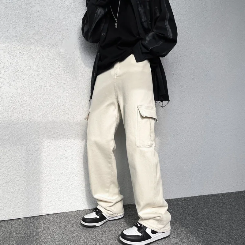 Baggy Pocket Jeans Men Fashion Casual Black/Beige Straight Jeans Men Streetwear Loose Hip Hop Denim Cargo Pants Mens Trousers
Baggy Pocket Jeans Men Fashion Casual Black/Beige Straight Jeans Men Streetwear Loose Hip Hop Denim Cargo Pants Mens Trousers