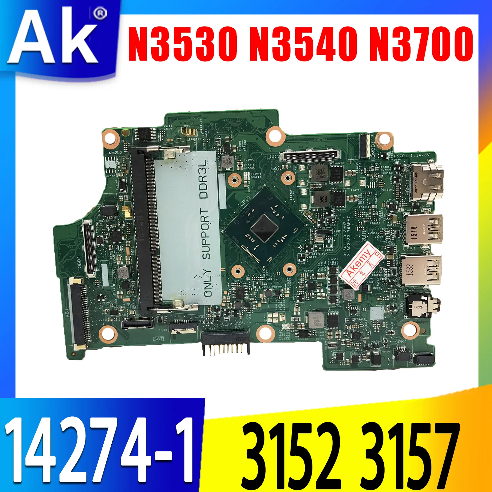 Материнская плата для ноутбука Dell Inspiron 11 3152 3157 14274-1 CN-0YMX7F 08vdc материнская плата с Pentium N3050 N3530 N3540 N3700 CPU
Материнская плата для ноутбука Dell Inspiron 11 3152 3157 14274-1 CN-0YMX7F 08vdc материнская плата с Pentium N3050 N3530 N3540 N3700 CPU