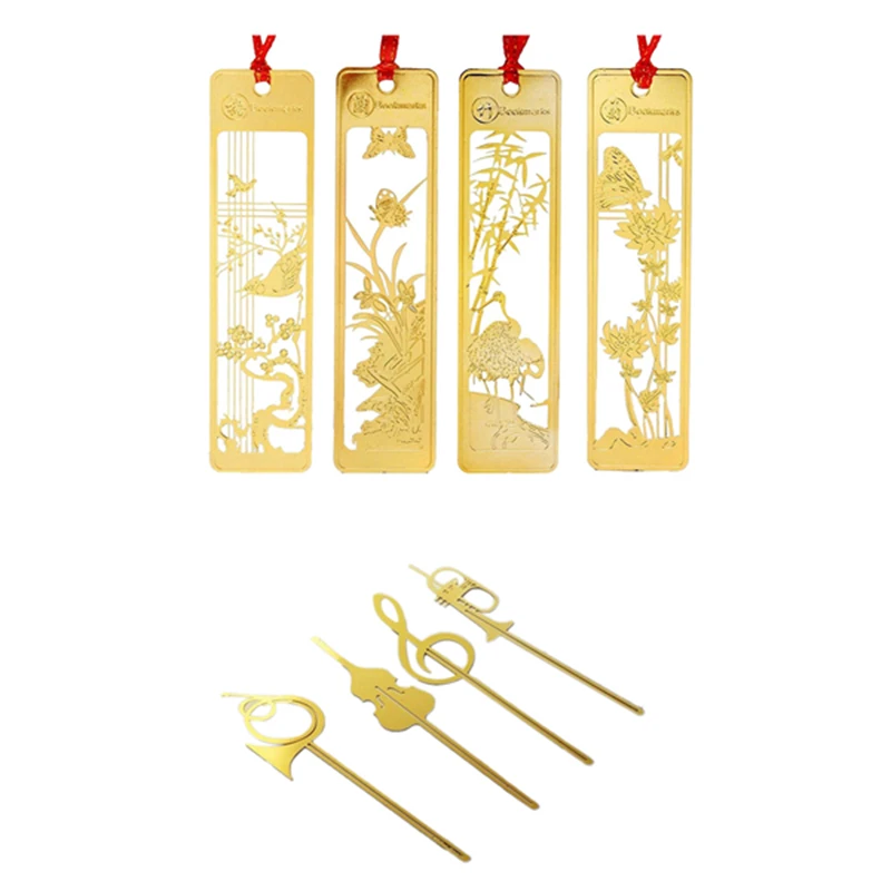 8 Pcs Western Instrument Book Mark Vintage Metal Music Bookmark Trumpet Violin F145 & 4X Chinese Metal Bookmarks Set
8 Pcs Western Instrument Book Mark Vintage Metal Music Bookmark Trumpet Violin F145 & 4X Chinese Metal Bookmarks Set
