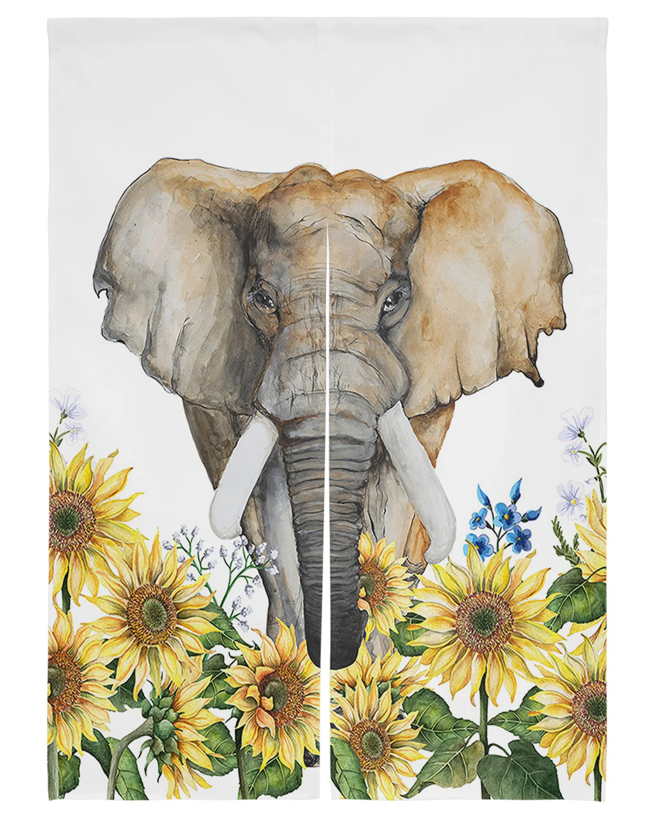 Elephant Sunflower Flower White Japanese Door Curtain Restaurant Kitchen Entrance Partition Curtains Customed Half-Curtain
Elephant Sunflower Flower White Japanese Door Curtain Restaurant Kitchen Entrance Partition Curtains Customed Half-Curtain