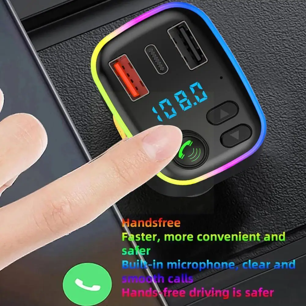 Car 5.0 FM Transmitter Wireless Handsfree Audio Receiver Fast Bluetooth MP3 USB Charger Auto Accessories Car Player type-C 013
Car 5.0 FM Transmitter Wireless Handsfree Audio Receiver Fast Bluetooth MP3 USB Charger Auto Accessories Car Player type-C 013