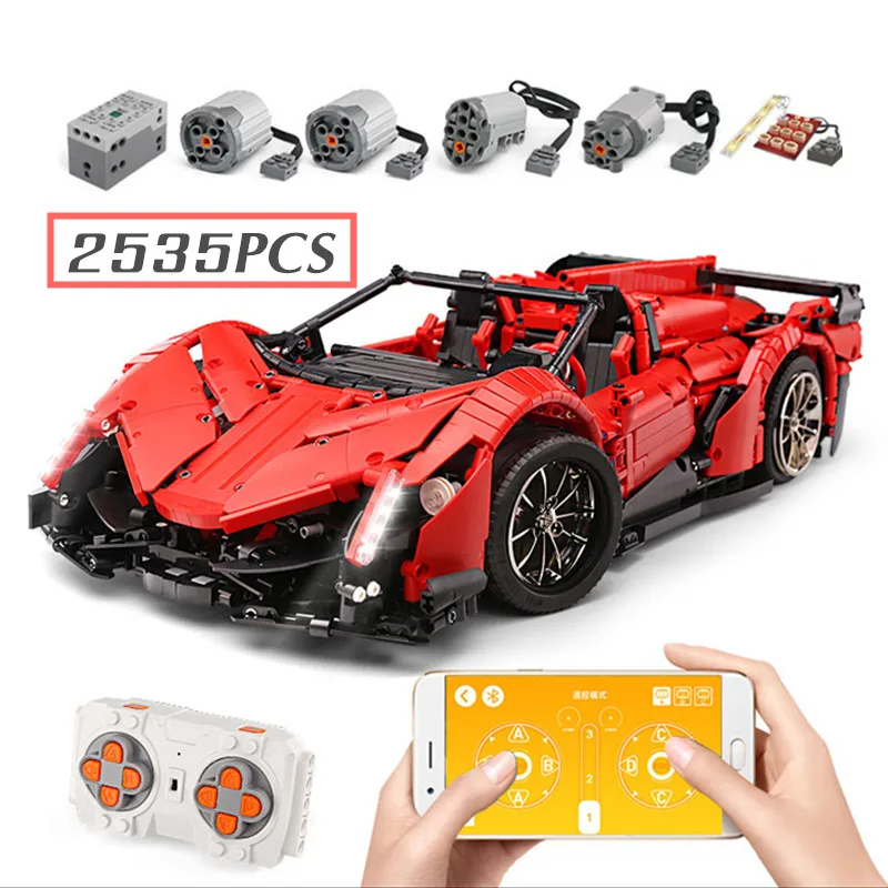 2172PCS App RC Super Car Veneno Roadster Motor Power Functions Model Building Blocks Bricks Toys Gift Children
2172PCS App RC Super Car Veneno Roadster Motor Power Functions Model Building Blocks Bricks Toys Gift Children