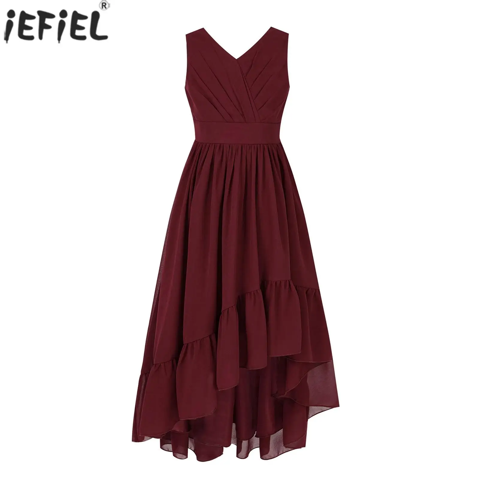 Teenage Girls Long Dress Elegant Solid Color Dress Soft Chiffon Sleeveless Maxi Gown for Wedding Party Formal Occasions Wear 
Teenage Girls Long Dress Elegant Solid Color Dress Soft Chiffon Sleeveless Maxi Gown for Wedding Party Formal Occasions Wear