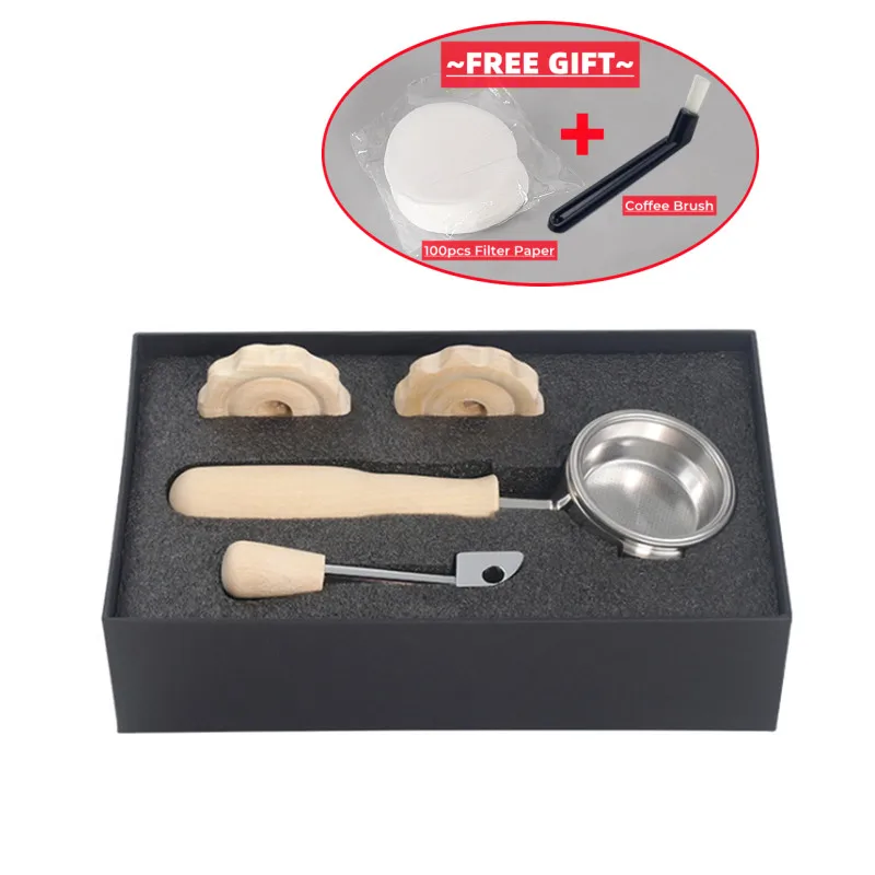 58MM Stainless Steel 2-Ear Coffee Machine Handle Bottomless Filter Portafilter For WELHOME 330 Wooden Espresso Coffee Tools
58MM Stainless Steel 2-Ear Coffee Machine Handle Bottomless Filter Portafilter For WELHOME 330 Wooden Espresso Coffee Tools
