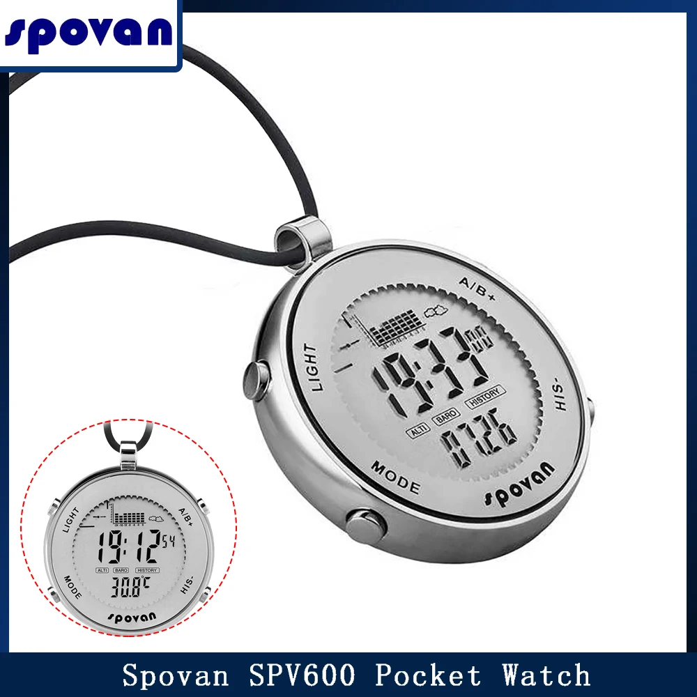 

SPOVAN SPV600 Outdoor Digital Pocket Watch 50M Waterproof Hiking Climbing Barometer Altimeter Thermometer Compass Reloj