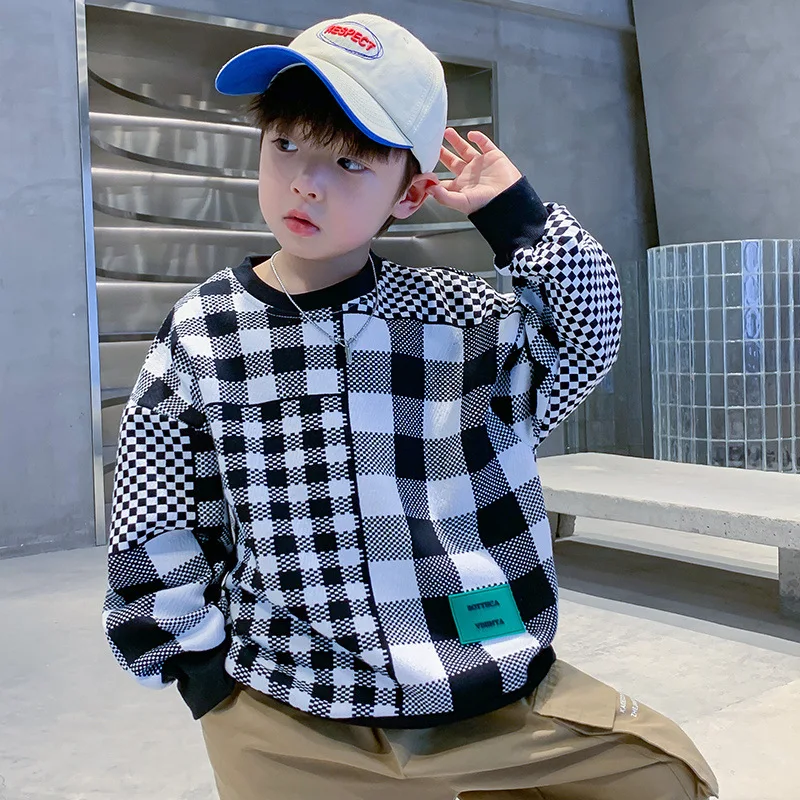 4-14 Years Kids Plaid Sweatshirts Boys Casual Long Sleeve T Shirts Spring Autumn Children's Pullovers Teenager Sport Tops Korean
4-14 Years Kids Plaid Sweatshirts Boys Casual Long Sleeve T Shirts Spring Autumn Children's Pullovers Teenager Sport Tops Korean