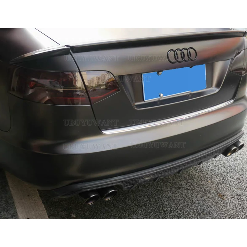 

For Audi A6 C6 2005-2011 Spoiler High Quality PU Material Car Trunk Lip Wings Tail Spoiler A6 Accessories Dedicated (3pcs)