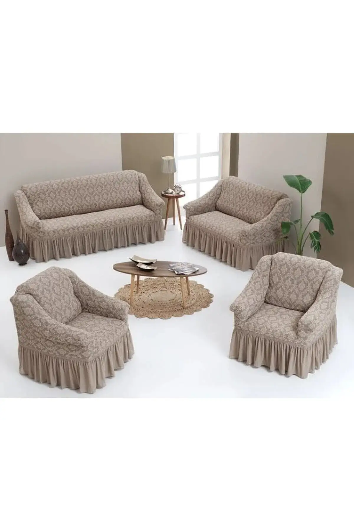Jacquard 3 2 + 1 Washable Flexible Lycra Seat, Sofa, Sofa Bed Cover Cotton-Polyester 180x230 Brown Seat
Jacquard 3 2 + 1 Washable Flexible Lycra Seat, Sofa, Sofa Bed Cover Cotton-Polyester 180x230 Brown Seat