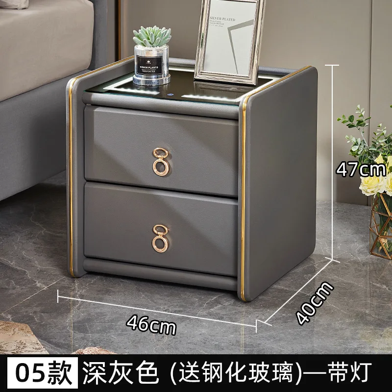 Modern Minimalist Bedside Table Leather Smart with Lights Net Red Ins Wind Blue Light Luxury Bedroom Storage Cabinet Furniture
Modern Minimalist Bedside Table Leather Smart with Lights Net Red Ins Wind Blue Light Luxury Bedroom Storage Cabinet Furniture