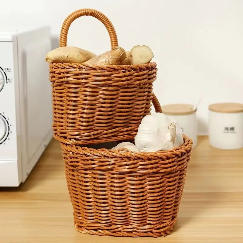 Kitchen wall hanging storage container green onion, ginger, garlic, vegetable and fruit storage woven basket
Kitchen wall hanging storage container green onion, ginger, garlic, vegetable and fruit storage woven basket