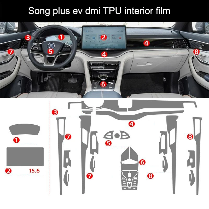 For BYD Song Plus EV DMi TPU Transparent Protective Film Car Interior Sticker Center Console Navigator Gear Door Car Accessories
For BYD Song Plus EV DMi TPU Transparent Protective Film Car Interior Sticker Center Console Navigator Gear Door Car Accessories