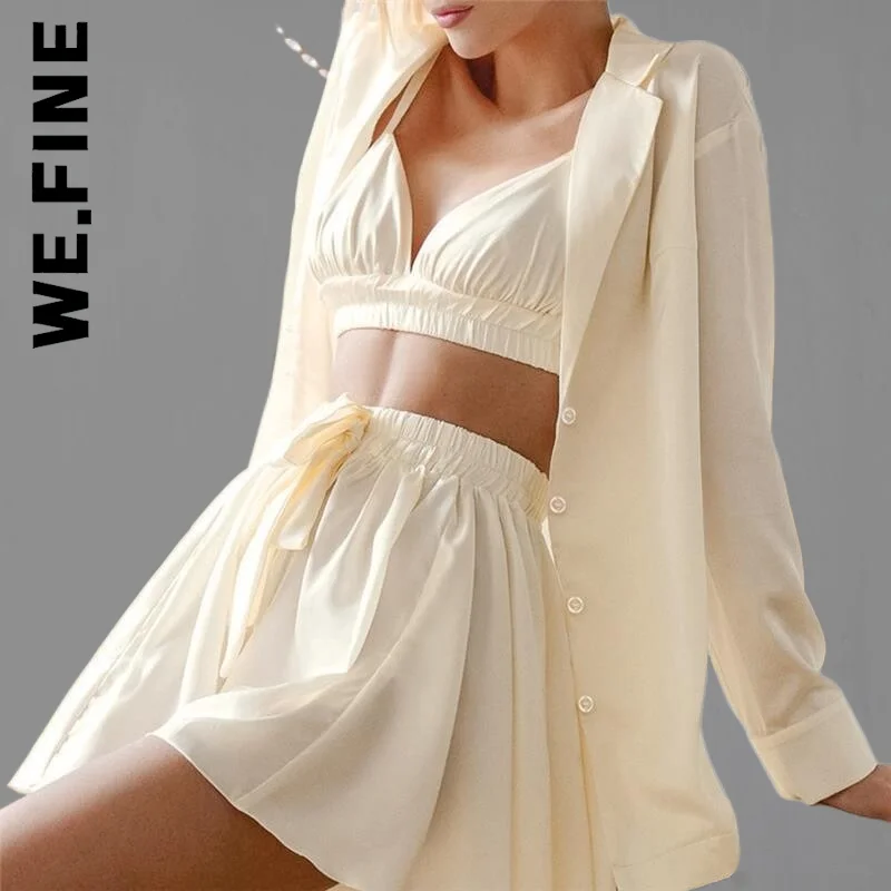 We.Fine 3 Pieces Ruched Robe Women Pajamas Sexy Skirts Pijama Champagne Bathrobes Set Woman Robes Women Pajama Sets Nightgowns
We.Fine 3 Pieces Ruched Robe Women Pajamas Sexy Skirts Pijama Champagne Bathrobes Set Woman Robes Women Pajama Sets Nightgowns