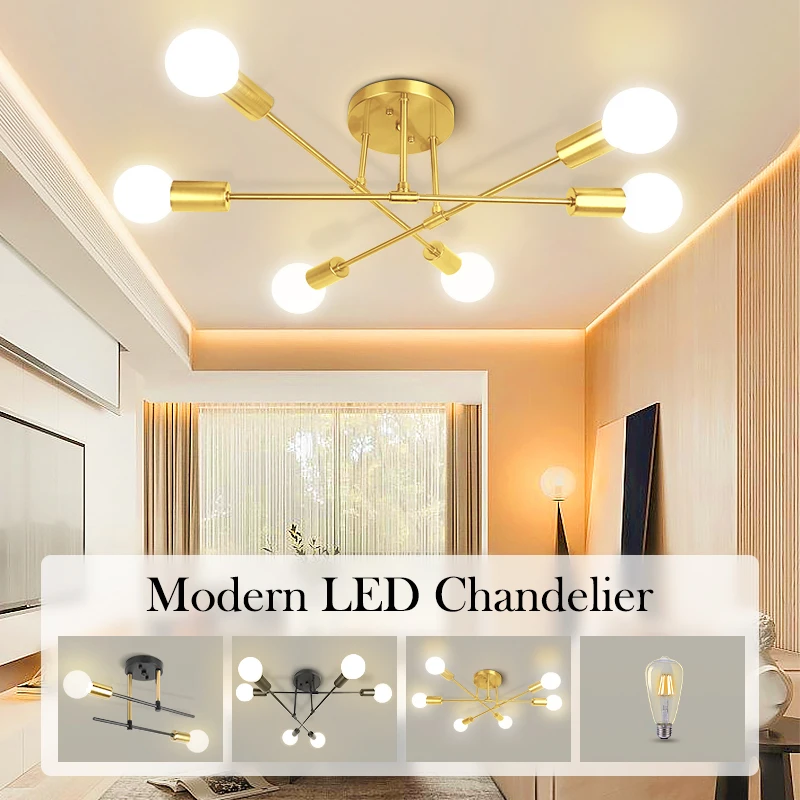 LED Chandelier for Living Room 2/6 Heads Ceiling Lamp Nordic Luxury Modern Chandeliers Lighting Dining room Bedroom Kitchen Home
LED Chandelier for Living Room 2/6 Heads Ceiling Lamp Nordic Luxury Modern Chandeliers Lighting Dining room Bedroom Kitchen Home