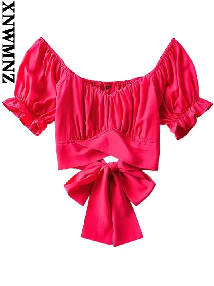 XNWMNZ cute tops Women 2022 sweet fashion off shoulder backless cropped blouses sexy short sleeves tie female shirts chic tops
XNWMNZ cute tops Women 2022 sweet fashion off shoulder backless cropped blouses sexy short sleeves tie female shirts chic tops