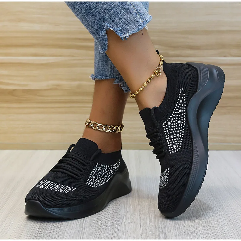 Women Vulcanized Shoes Air Mesh Crystal Lace-Up Solid Flat Casual Female Sneakers Fashion Comfortable Plus Size Ladies Footwear
Women Vulcanized Shoes Air Mesh Crystal Lace-Up Solid Flat Casual Female Sneakers Fashion Comfortable Plus Size Ladies Footwear
