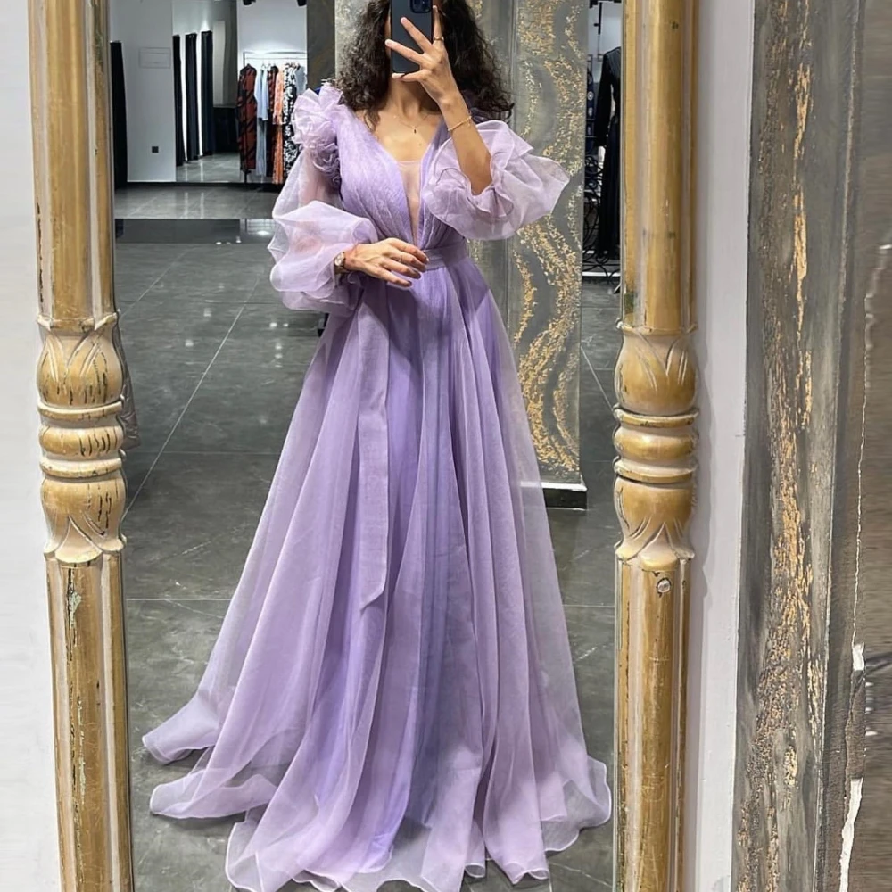 Carolina Deep V-Neck Organza A-Line Evening Dresses Women Puffy Sleeves Pleated Purple Wedding Guest Elegant Formal Party Gowns
Carolina Deep V-Neck Organza A-Line Evening Dresses Women Puffy Sleeves Pleated Purple Wedding Guest Elegant Formal Party Gowns