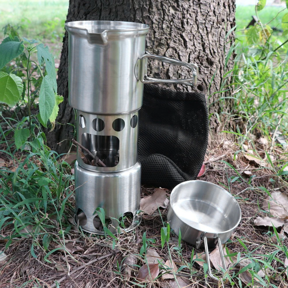 Cooking Pot Set Camping Wood Stove Stainless Steel Tableware Folding Cookware Travelling Easy Carrying Durable Parts
Cooking Pot Set Camping Wood Stove Stainless Steel Tableware Folding Cookware Travelling Easy Carrying Durable Parts