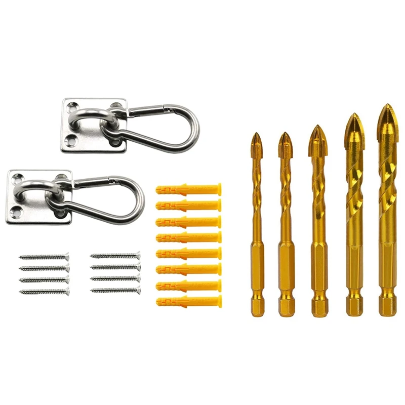 5 Pcs Drill Bit Set For Tile,Concrete,Brick,Glass,Plastic And Wood & 2 Set M6 Ceiling Hardware Fitting Set
5 Pcs Drill Bit Set For Tile,Concrete,Brick,Glass,Plastic And Wood & 2 Set M6 Ceiling Hardware Fitting Set