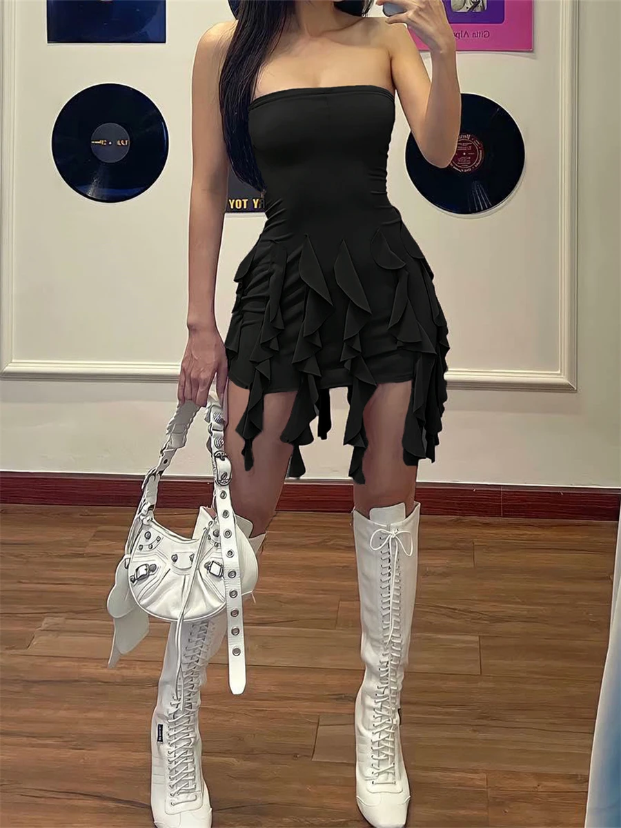 2023 Summer Women Fairy Ruffle Tassels Bodycon Dress Women Off-Shoulder Strapless Irregular Mini Dress Streetwear
2023 Summer Women Fairy Ruffle Tassels Bodycon Dress Women Off-Shoulder Strapless Irregular Mini Dress Streetwear