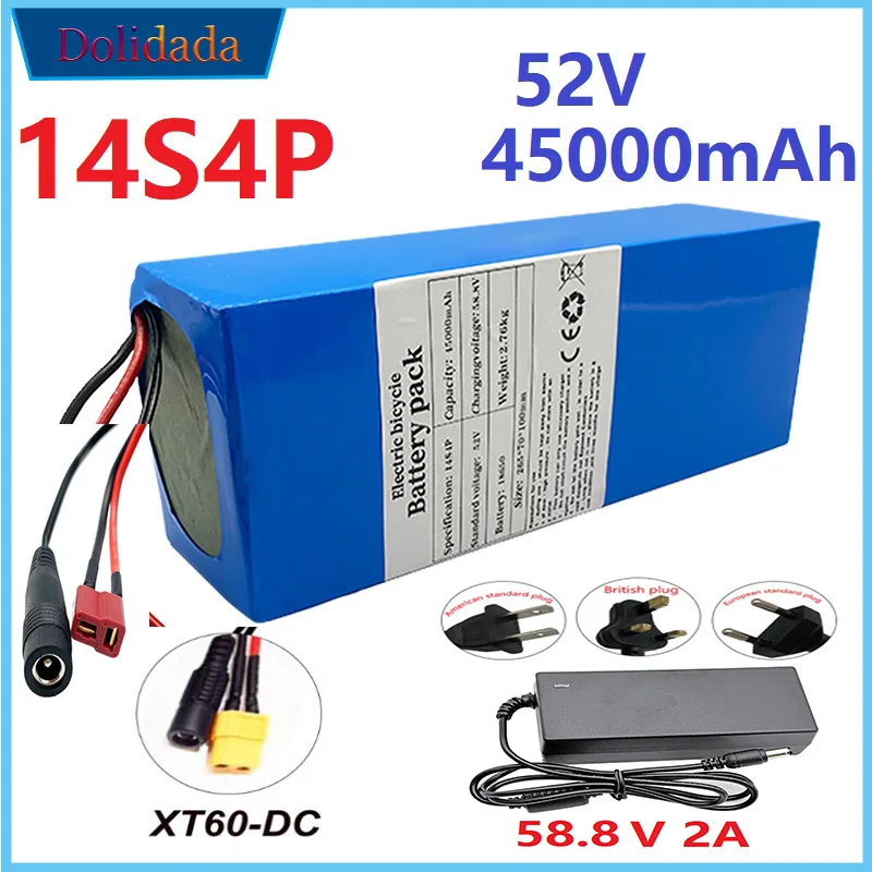 14S4P 52V 45Ah 1000W Built-in 50A Intelligent BMS 18650 Rechargeable Lithium Battery Charger Custom Plug Outdoor Power Supply
14S4P 52V 45Ah 1000W Built-in 50A Intelligent BMS 18650 Rechargeable Lithium Battery Charger Custom Plug Outdoor Power Supply