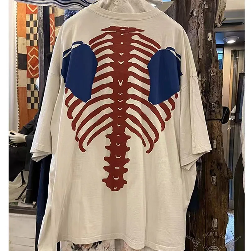 High Quality Oversize Kapital T-shirt Chest Embroidery Back Skeleton Print Men Women Top Tee
High Quality Oversize Kapital T-shirt Chest Embroidery Back Skeleton Print Men Women Top Tee