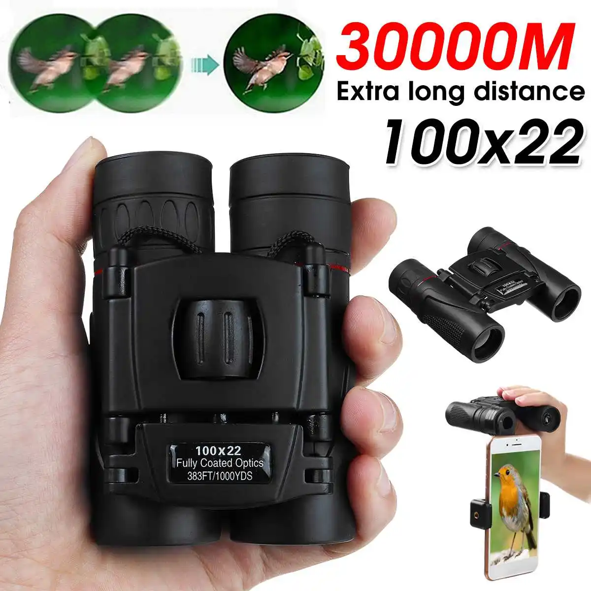 100X22 Civilian Binoculars High-power High-Definition Telescope Outdoor Portable Binoculars for Hunting Binoculares Telescope
100X22 Civilian Binoculars High-power High-Definition Telescope Outdoor Portable Binoculars for Hunting Binoculares Telescope