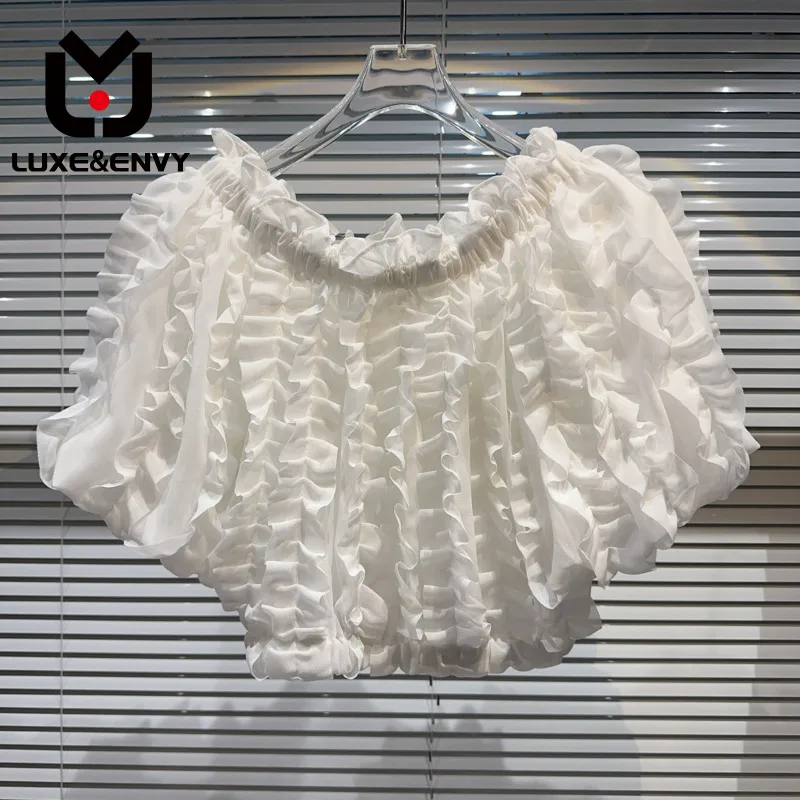 Женская шифоновая футболка люкс & ENVY, элегантная плиссированная Однотонная футболка с коротким рукавом, модель WZ2742 на лето, 2023
Женская шифоновая футболка люкс & ENVY, элегантная плиссированная Однотонная футболка с коротким рукавом, модель WZ2742 на лето, 2023