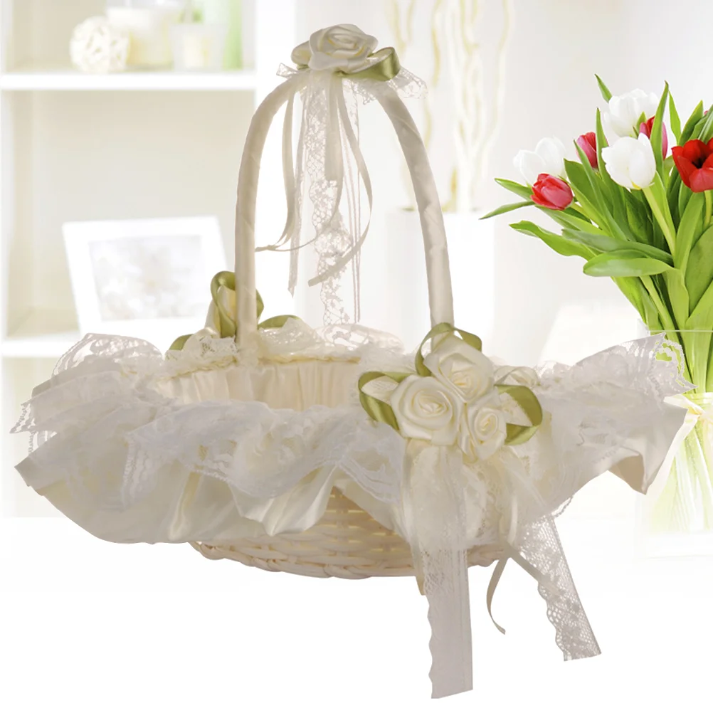 Wedding Flower Girl Basket Party Lace Bride Basket for Ceremony Baby Shower Wedding Birthday Decoration
Wedding Flower Girl Basket Party Lace Bride Basket for Ceremony Baby Shower Wedding Birthday Decoration