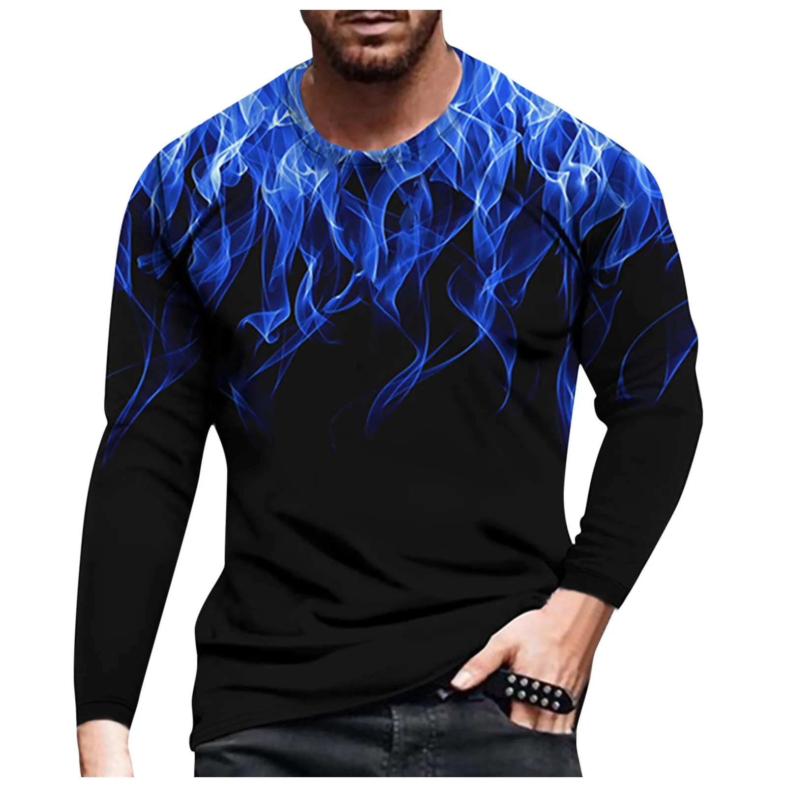 Long Sleeve Tee For Mens Fashion Flame Printed Round Neck T-Shirt Casual Breathable Sport Athletic Pullover Tops Plus Size
Long Sleeve Tee For Mens Fashion Flame Printed Round Neck T-Shirt Casual Breathable Sport Athletic Pullover Tops Plus Size
