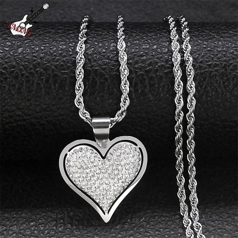 Aesthetic Heart Pendant Necklace For Women Korean Fashion Stainless Steel White Crystal Chain Female Wedding Jewelry N8048S06
Aesthetic Heart Pendant Necklace For Women Korean Fashion Stainless Steel White Crystal Chain Female Wedding Jewelry N8048S06