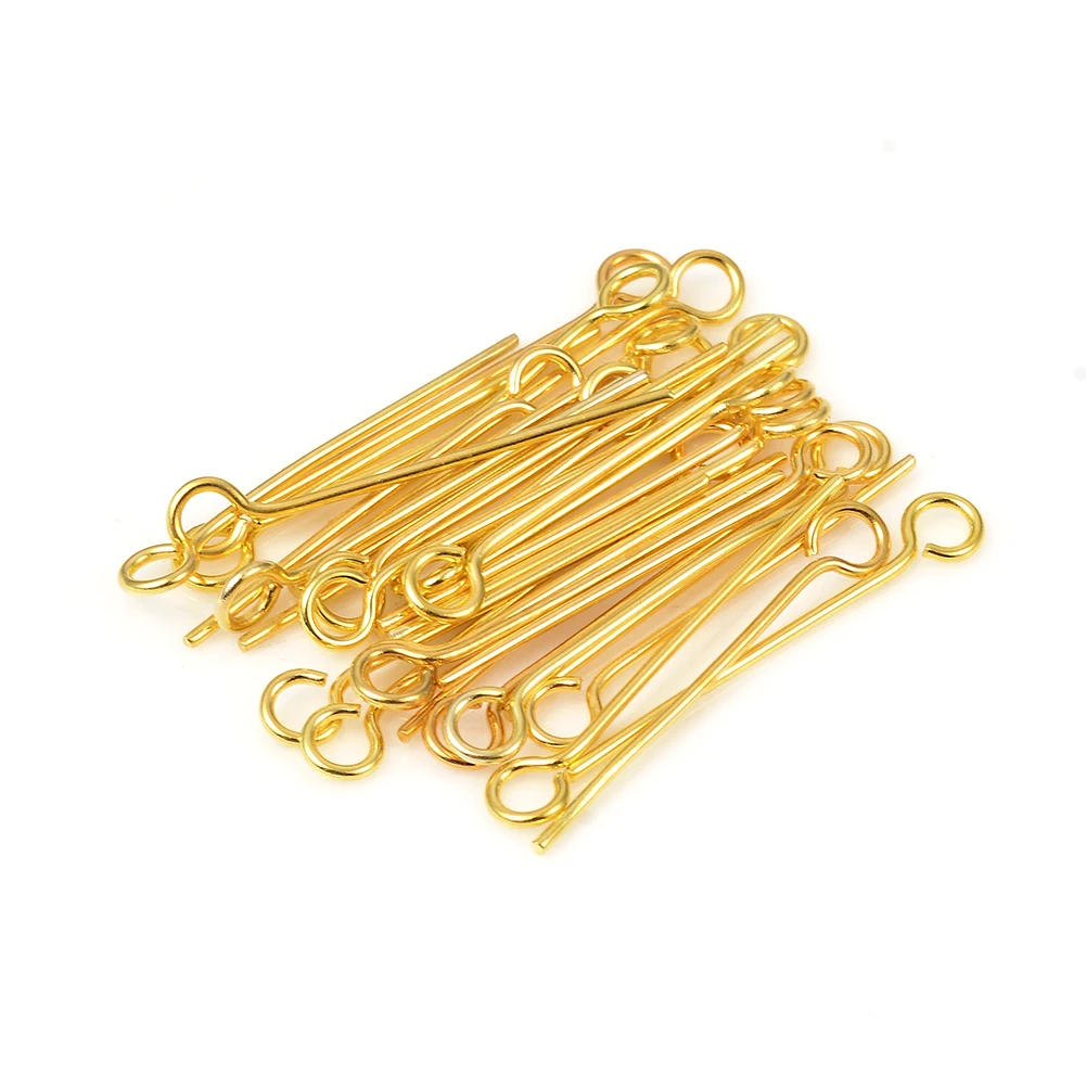 50pcs 15 18 20 30 40 50mm Stainless Steel Eye Head Pins Classic Golden Eye Pins For Jewelry Findings Making DIY Supplies
50pcs 15 18 20 30 40 50mm Stainless Steel Eye Head Pins Classic Golden Eye Pins For Jewelry Findings Making DIY Supplies