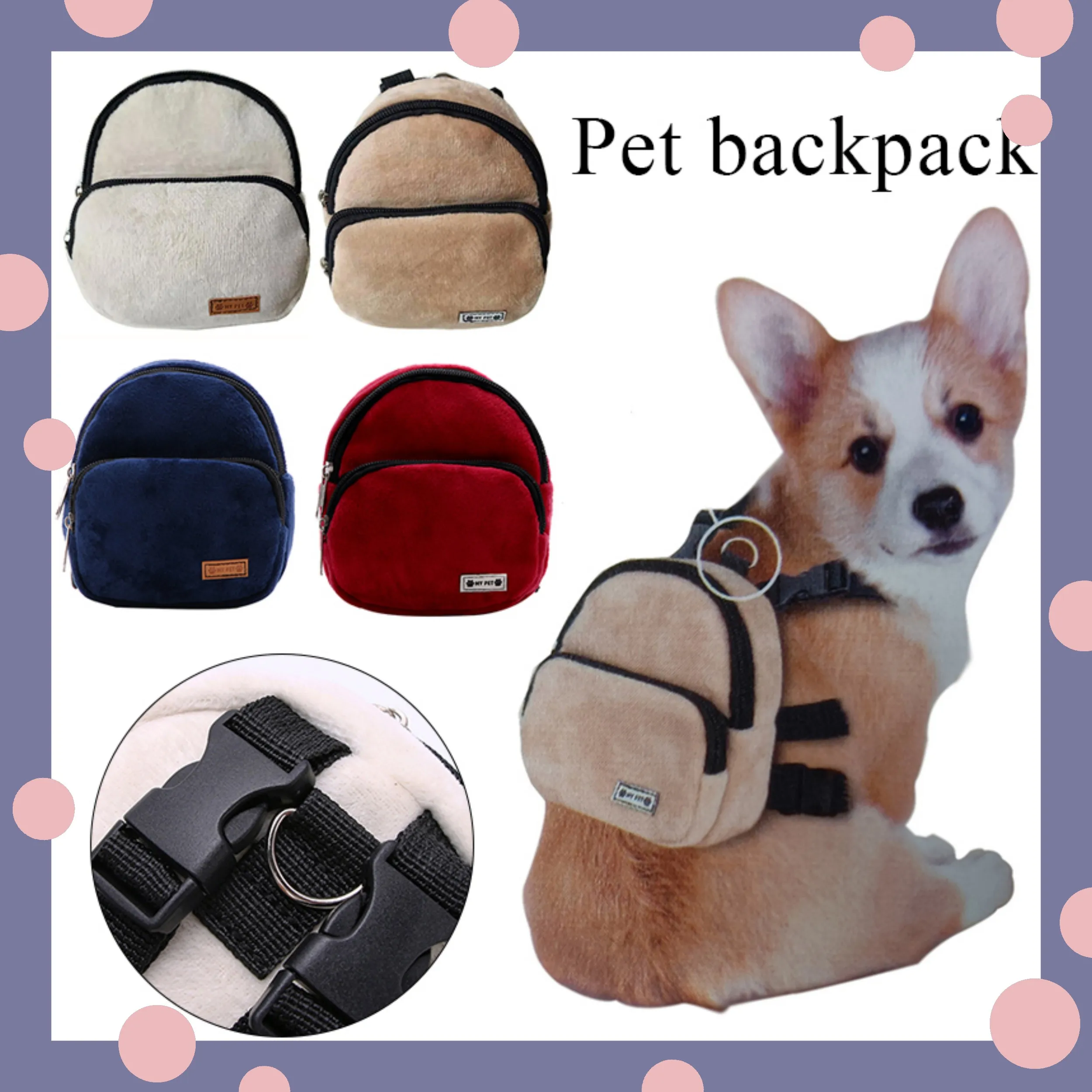 Hot Outdoor Cartoon Dog Backpack Dog Snack Bag Puppy School Bag Adjustable Teddy Harness Cute Pet Backpack Convenient Portable 
Hot Outdoor Cartoon Dog Backpack Dog Snack Bag Puppy School Bag Adjustable Teddy Harness Cute Pet Backpack Convenient Portable
