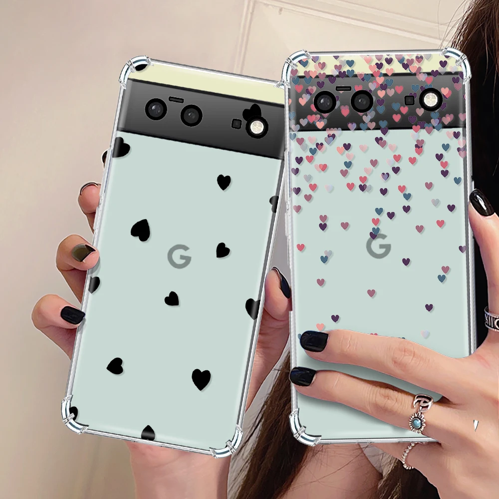 Love Heart Phone Case for Google Pixel 7Pro 7 6a 6 6Pro Luxury Shockproof Silicone Transparent Soft Protection Back Cover
Love Heart Phone Case for Google Pixel 7Pro 7 6a 6 6Pro Luxury Shockproof Silicone Transparent Soft Protection Back Cover