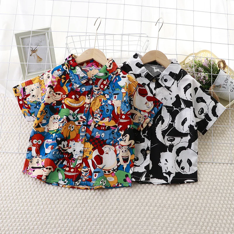 Cotton Summer 9months-4years Kids' Cartoon Little Bear Print Shirt Casual Fashion Cute Single-breasted Short Sleeves Boys Tops
Cotton Summer 9months-4years Kids' Cartoon Little Bear Print Shirt Casual Fashion Cute Single-breasted Short Sleeves Boys Tops