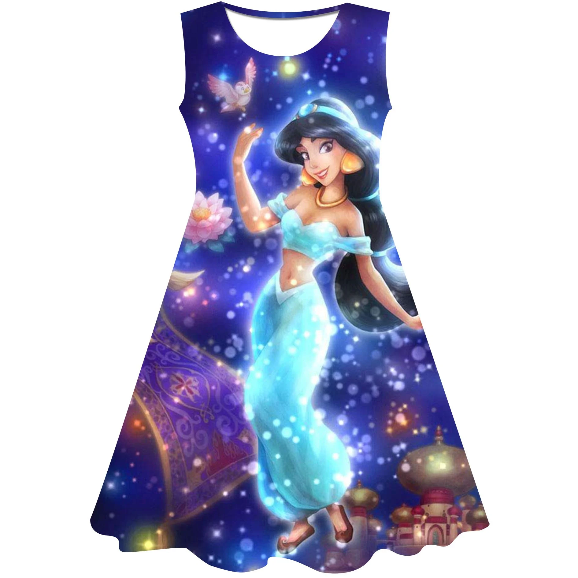 Cute Princess Dress Summer Jasmine Princess Cartoon Dresses Print Baby Girls Dresses Party Birthday Party Disney Series Frocks
Cute Princess Dress Summer Jasmine Princess Cartoon Dresses Print Baby Girls Dresses Party Birthday Party Disney Series Frocks