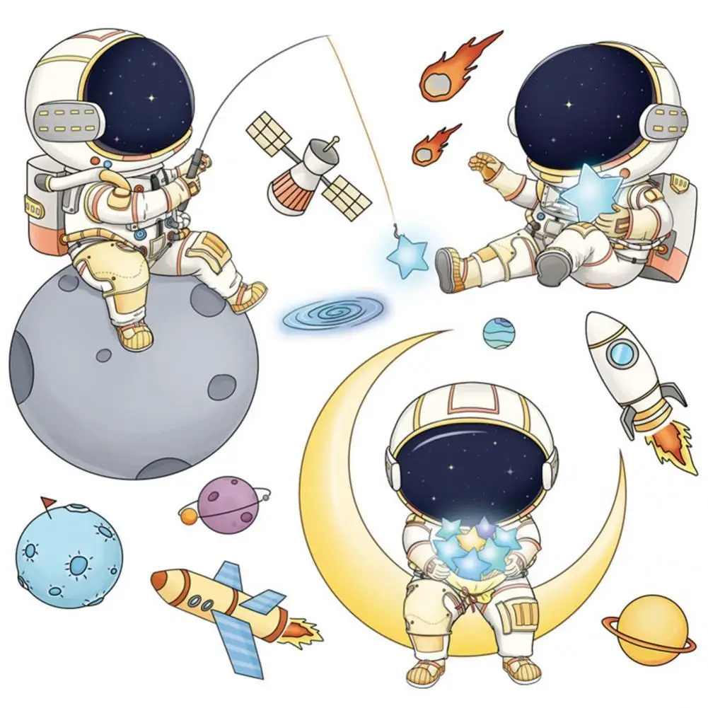 2Pcs Spaceman Decals Cute Pattern PVC Easy to Apply Nursery Room Spaceman Outer Planet Stickers Cartoon Stickers for Home
2Pcs Spaceman Decals Cute Pattern PVC Easy to Apply Nursery Room Spaceman Outer Planet Stickers Cartoon Stickers for Home