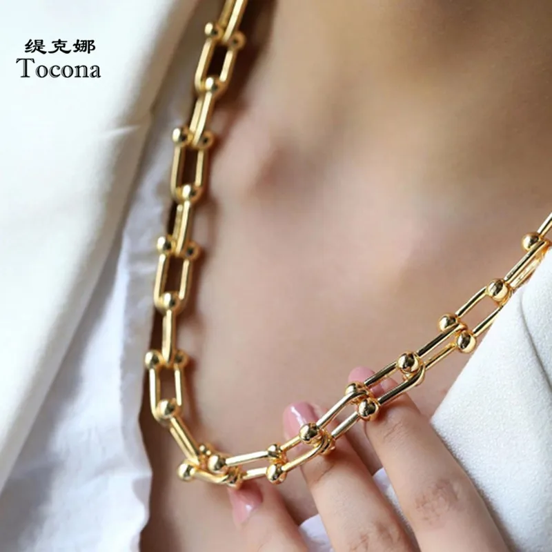Tocona Punk Gold Silver Color Alloy Heavy Metal Thick Clavicle Chain Choker Necklace for Women Trendy Party Boho Jewelry Collar 
Tocona Punk Gold Silver Color Alloy Heavy Metal Thick Clavicle Chain Choker Necklace for Women Trendy Party Boho Jewelry Collar