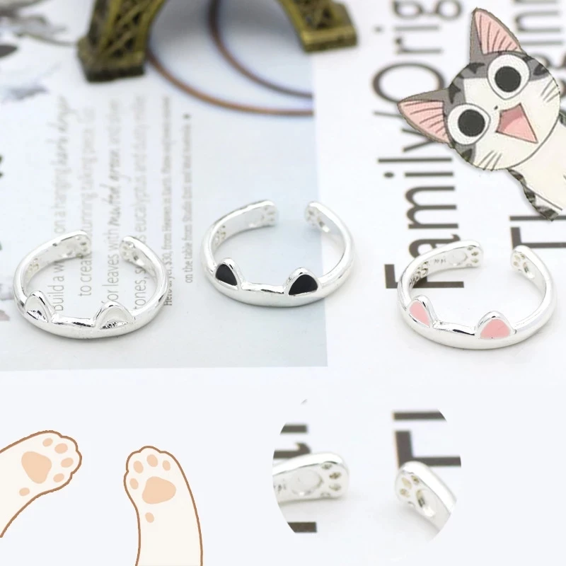 Animal Cat Ear Rings Open Creative Design Cute Footprint Simple Jewelry Rings Mens Womens Kids Adjustable Jewelry Fashion Gifts
Animal Cat Ear Rings Open Creative Design Cute Footprint Simple Jewelry Rings Mens Womens Kids Adjustable Jewelry Fashion Gifts