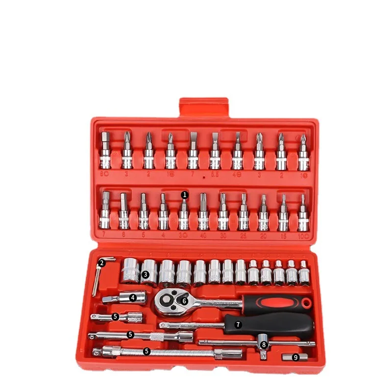 Auto repair Assembly Tool Set 53-Piece Manual Sleeve Xiaofei 24 Ratchet Wrench Tool Machine Repair Hardware Tools
Auto repair Assembly Tool Set 53-Piece Manual Sleeve Xiaofei 24 Ratchet Wrench Tool Machine Repair Hardware Tools