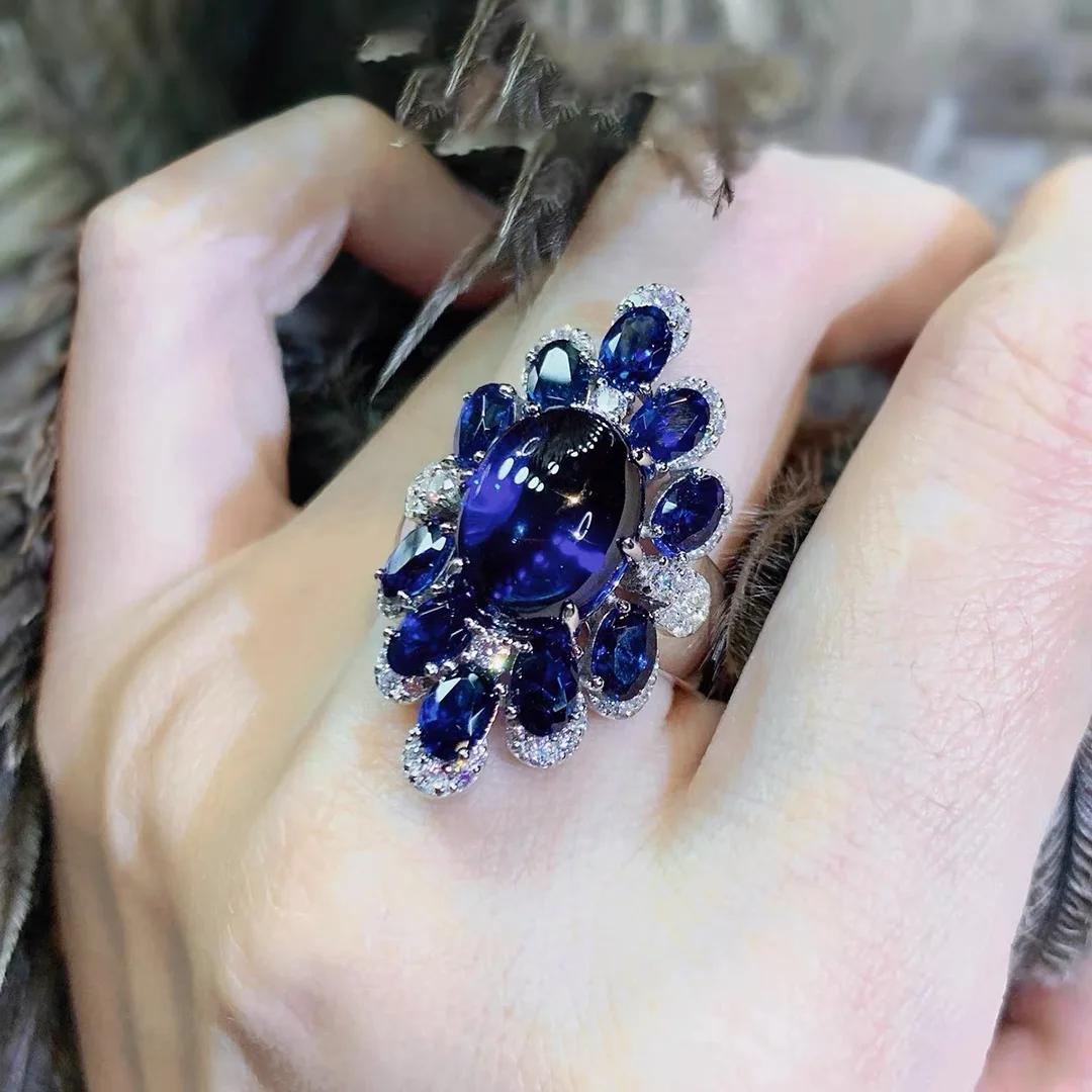 Fashion Rings Women Silver Alloy Inlaid Blue Stone Exaggerated Petal Design Party Reception Birthday Gift Vacation Jewelry Girls
Fashion Rings Women Silver Alloy Inlaid Blue Stone Exaggerated Petal Design Party Reception Birthday Gift Vacation Jewelry Girls
