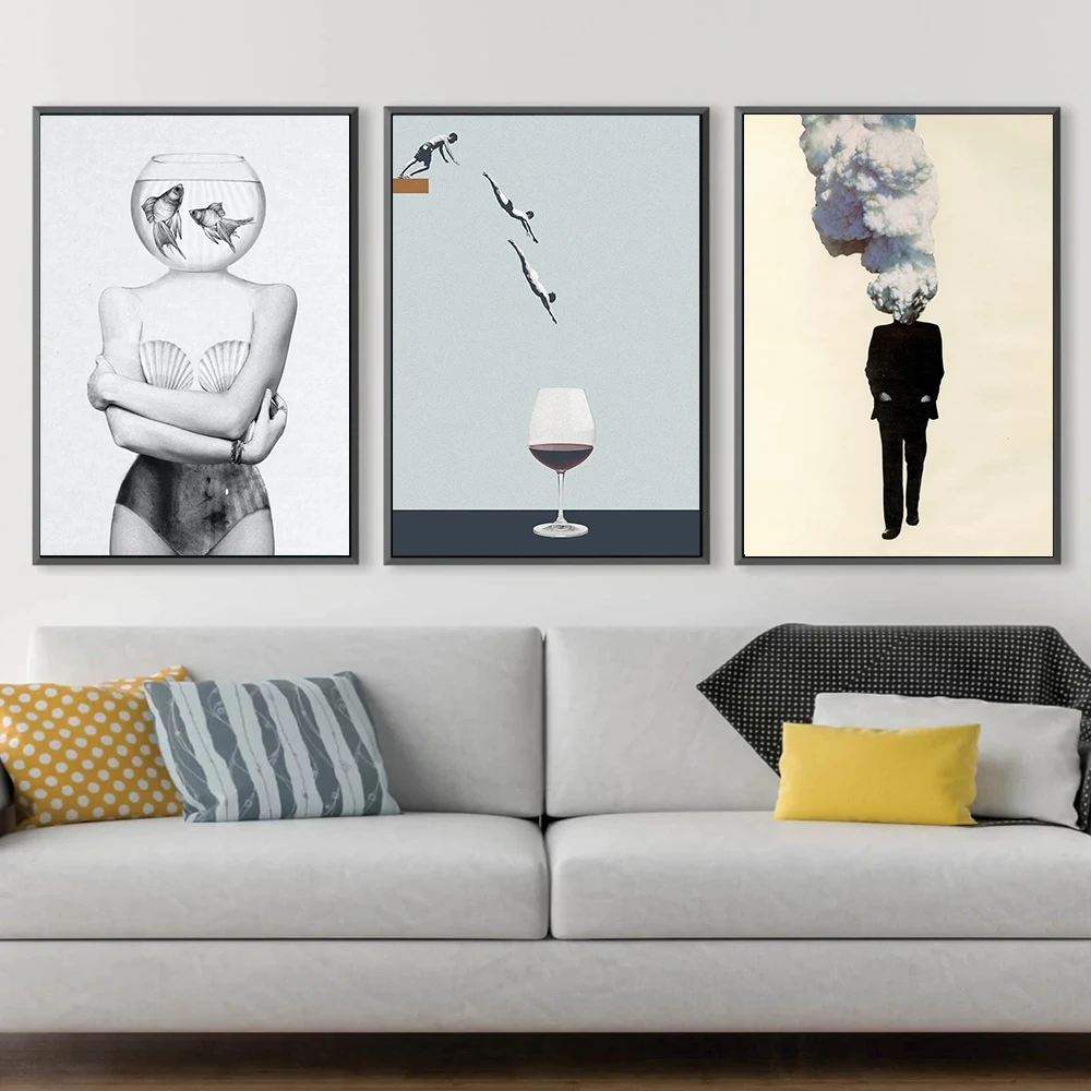 Abstract Canvas Painting Fish Tank Goldfish and Woman Poster Print On The Wall Art Black And White for Living Room Ready To Hang
Abstract Canvas Painting Fish Tank Goldfish and Woman Poster Print On The Wall Art Black And White for Living Room Ready To Hang
