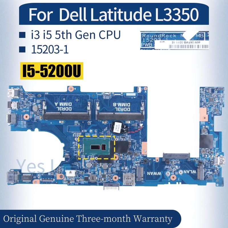 Материнская плата для ноутбука Dell Latitude L3350 15203-1 0FT9HH 0P0WRG 0GPFN8 028CG2 09VY7H 028CG2 i3 i5 5th Gen
Материнская плата для ноутбука Dell Latitude L3350 15203-1 0FT9HH 0P0WRG 0GPFN8 028CG2 09VY7H 028CG2 i3 i5 5th Gen