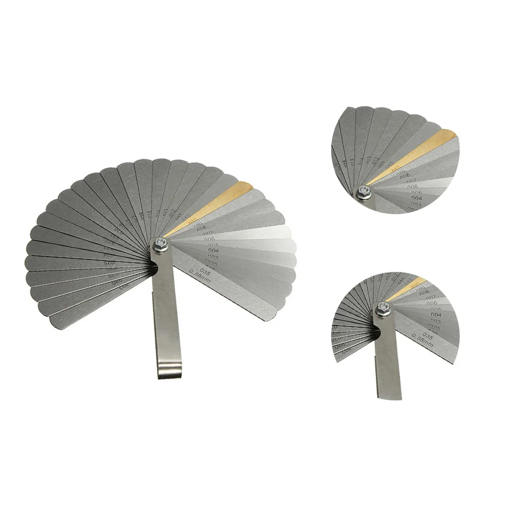 32 Plates Feeler Gauge Stainless Steel Dual Reading Combination Feeler Gauge 0 04mm To 0 88mm Thickness
32 Plates Feeler Gauge Stainless Steel Dual Reading Combination Feeler Gauge 0 04mm To 0 88mm Thickness