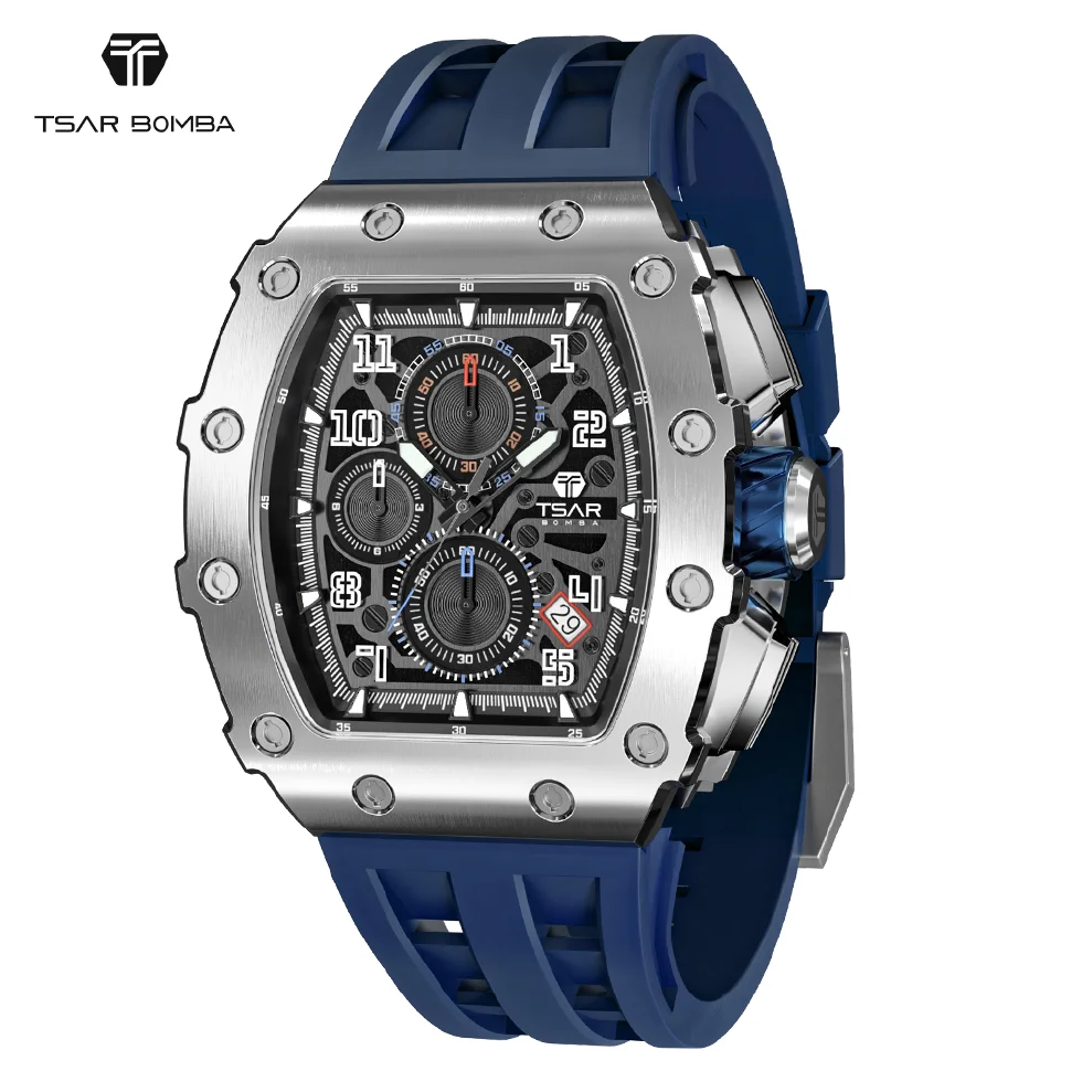 TSAR BOMBA 2021 NEW Mens Watch Tonneau Designe 50M Waterproof 316L Stainless Steel Wristwatch Sport Chronograph Stylish Gift
TSAR BOMBA 2021 NEW Mens Watch Tonneau Designe 50M Waterproof 316L Stainless Steel Wristwatch Sport Chronograph Stylish Gift