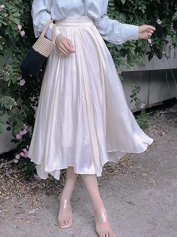 Sweet Elegant Chiffon Midi Skirts Women Spring Casual France Vintage Skirts Female Casual Korea Style Temperament Skirt 2023
Sweet Elegant Chiffon Midi Skirts Women Spring Casual France Vintage Skirts Female Casual Korea Style Temperament Skirt 2023