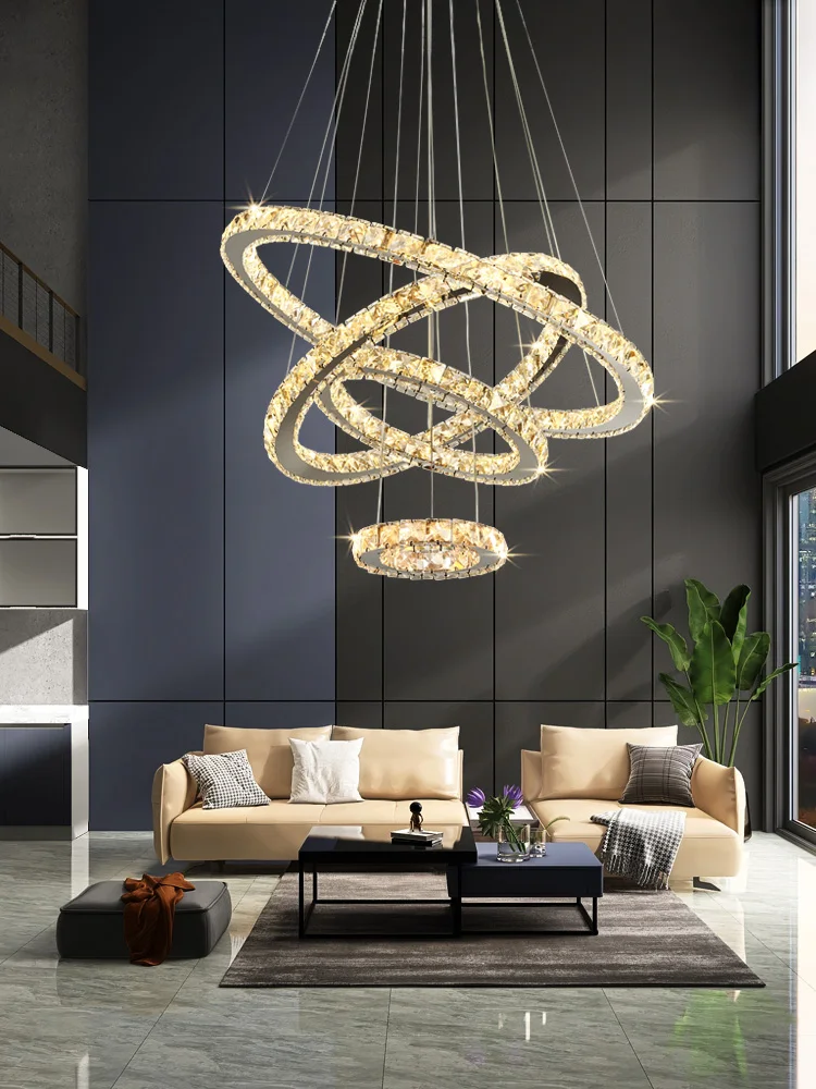 Crystal Living room Chandelier Nordic Luxury Chandelier Modern Circular Duplex Staircase Main bedroom Dining room Chandelier
Crystal Living room Chandelier Nordic Luxury Chandelier Modern Circular Duplex Staircase Main bedroom Dining room Chandelier