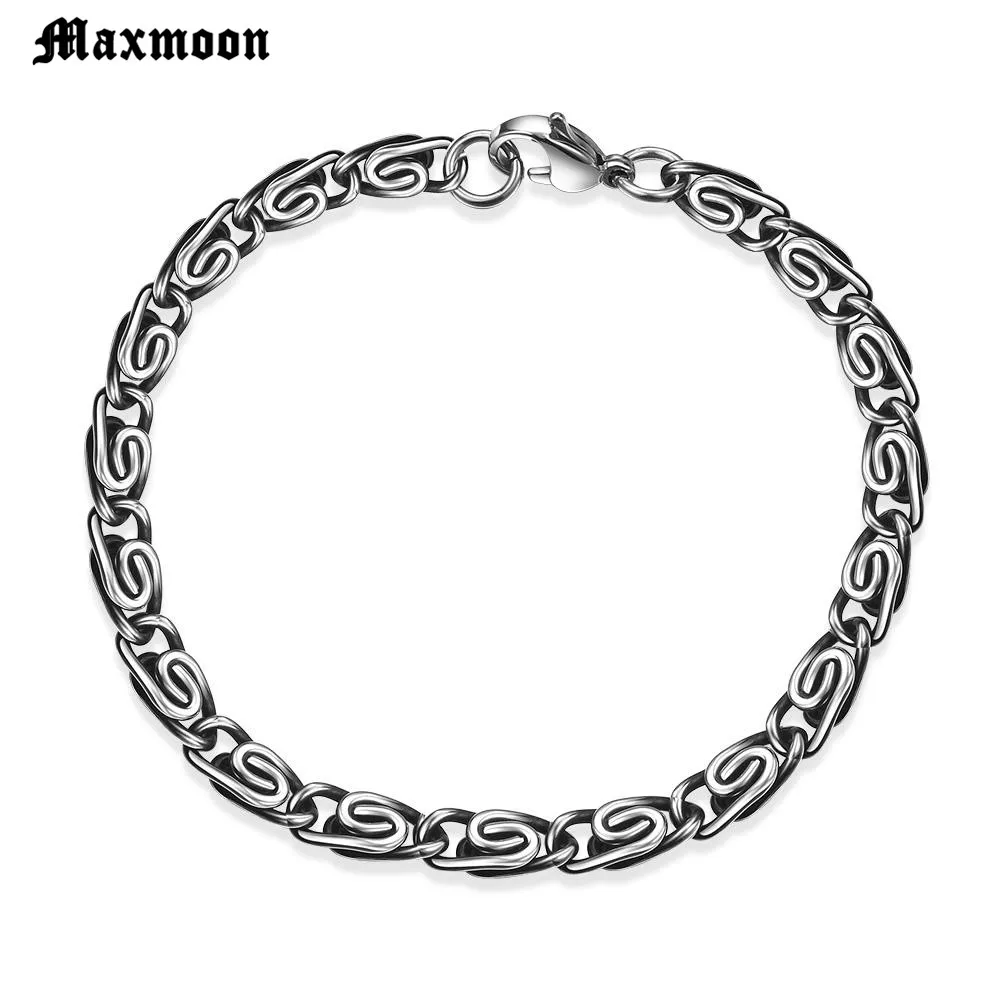 Maxmoon pulseira masculina браслеты из нержавеющей стали браслеты-цепочки браслет для мужчин