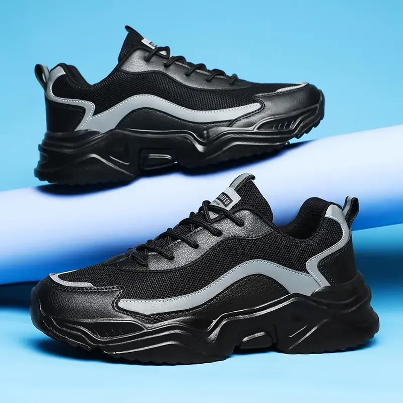 Spring Autumn Men's Mesh Leather Sports Casual Shoes Breathable Comfortable Non Slip Large Size Ultralight Running Shoes 38-46
Spring Autumn Men's Mesh Leather Sports Casual Shoes Breathable Comfortable Non Slip Large Size Ultralight Running Shoes 38-46