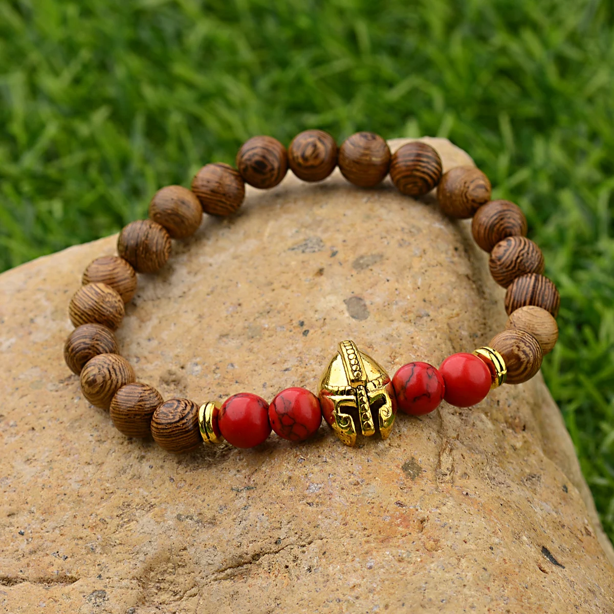 Natural Wooden Buddha Beaded Bracelet Gold Plated Roman Knight Spartan Warrior Helmet Bracelet Men Charm Trend Accessories
Natural Wooden Buddha Beaded Bracelet Gold Plated Roman Knight Spartan Warrior Helmet Bracelet Men Charm Trend Accessories