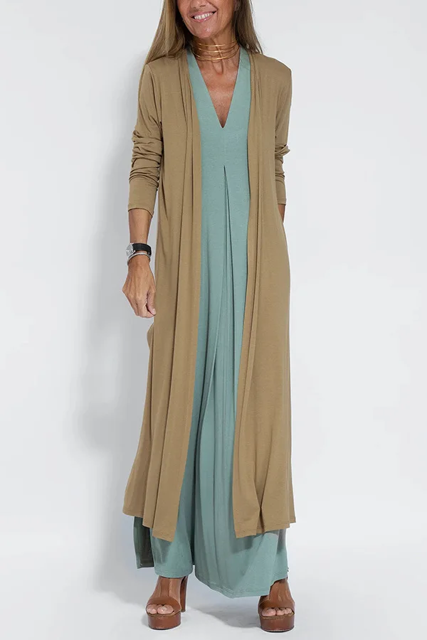2023 Autumn Women's Long Dresses V-neck Sleeveless Loose Open Stitch Long Coats Female New Elegant Casual Fashion Ladies Clothes
2023 Autumn Women's Long Dresses V-neck Sleeveless Loose Open Stitch Long Coats Female New Elegant Casual Fashion Ladies Clothes